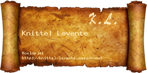 Knittel Levente névjegykártya